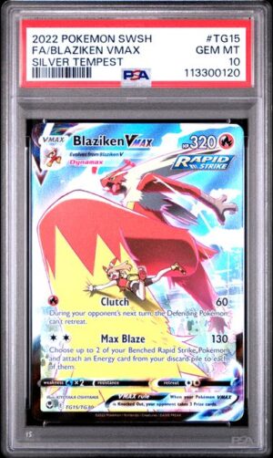 PSA 10 Blaziken Vmax Silver Tempest #TG15