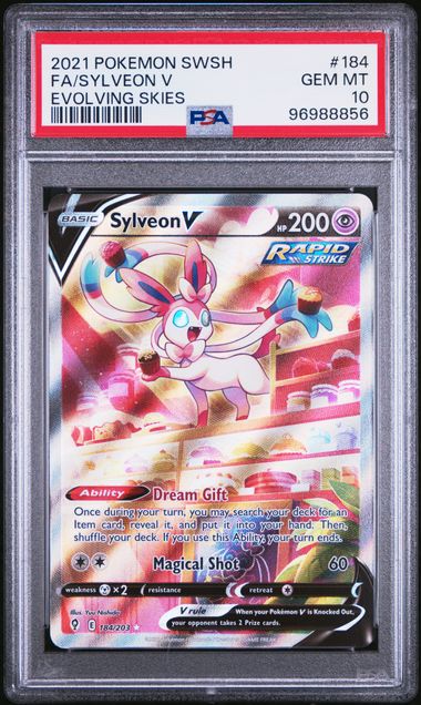 PSA 10 Sylveon V Evolving Skies #184