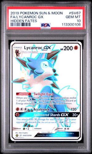 PSA 10 Lycanroc Hidden Fates #SV67