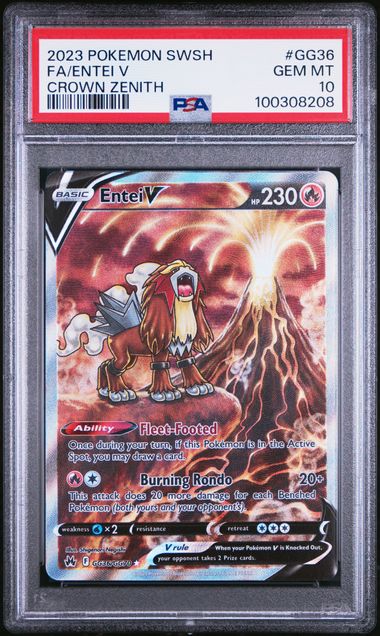 PSA 10 Entei Crown Zenith #GG36