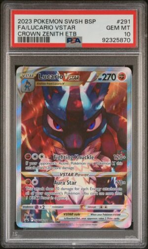 PSA 10 Lucario Vstar Crown Zenith ETB Promo #291