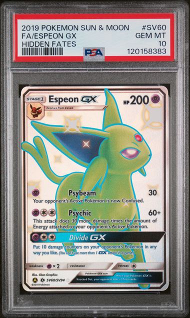 PSA 10 Espeon GX Hidden Fates #SV60